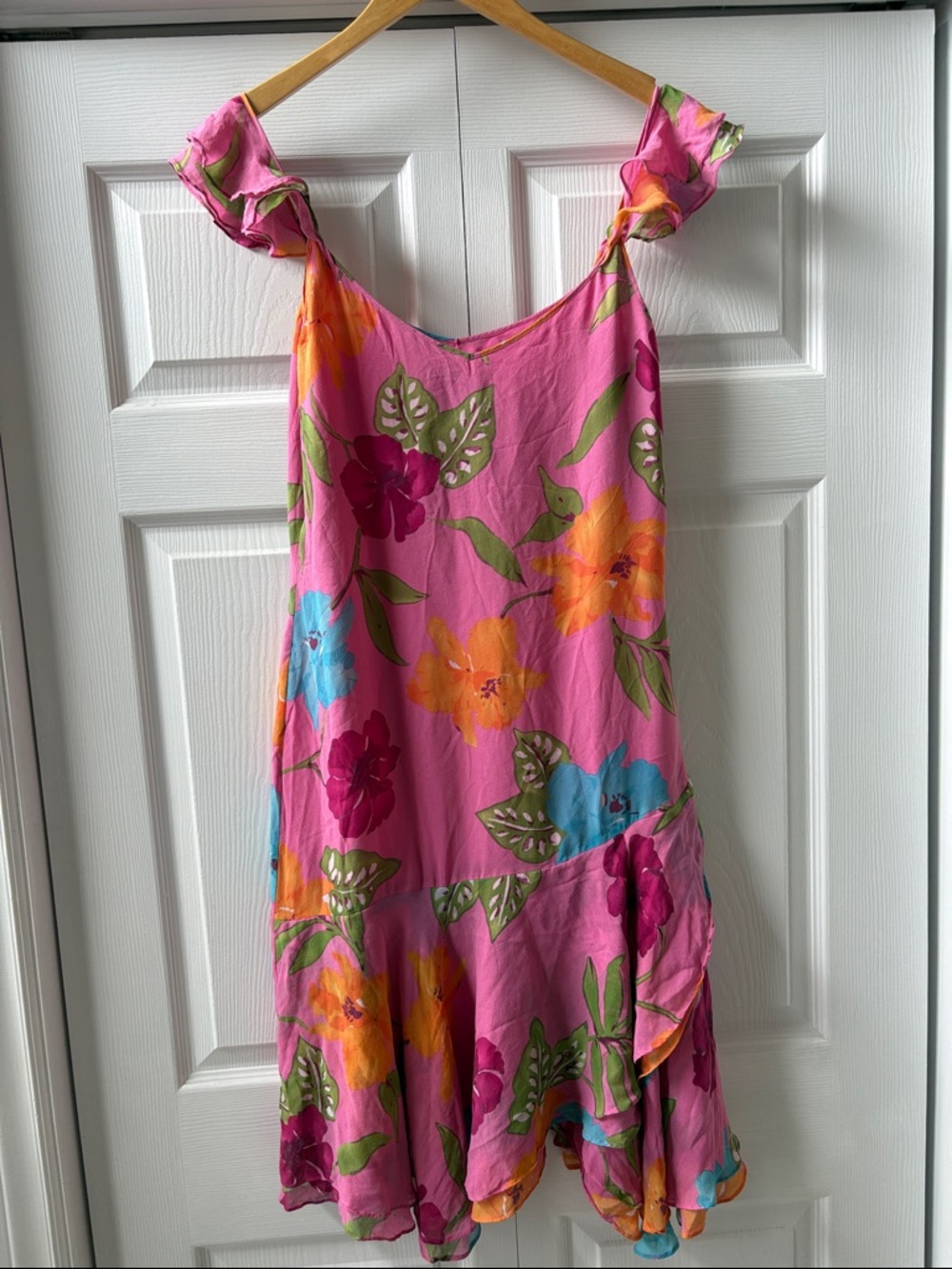 Ralph Lauren Pink Floral Silk Drop Waist Dress EUC